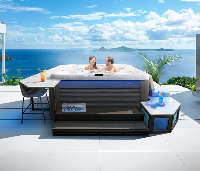 Calspas hot tub being used in a family setting - Anderson